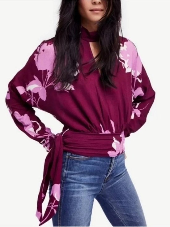 Free People Tops - Free People Say You Love Me Keyhole Floral Blouse